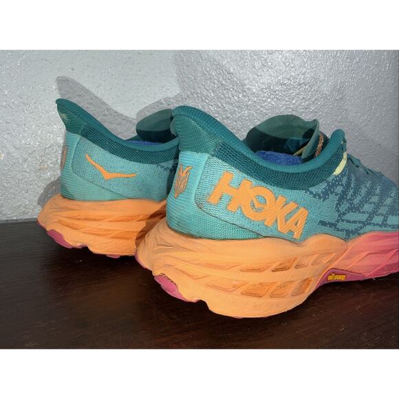 Hoka One One Speedgoat 5 Running Shoes Women Size 6.5 B Blue Green Sneakers - Picture 4 of 11